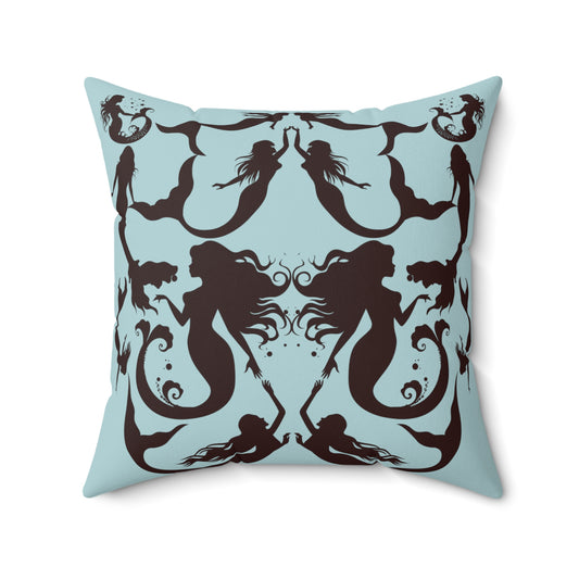 Mermaids silhouettes pillowcase