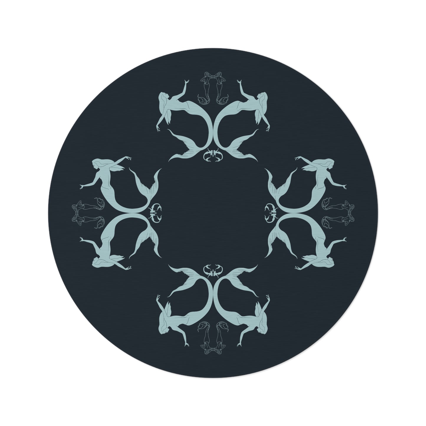 Mermaid Silhouettes (TWINSIES) Round Rug