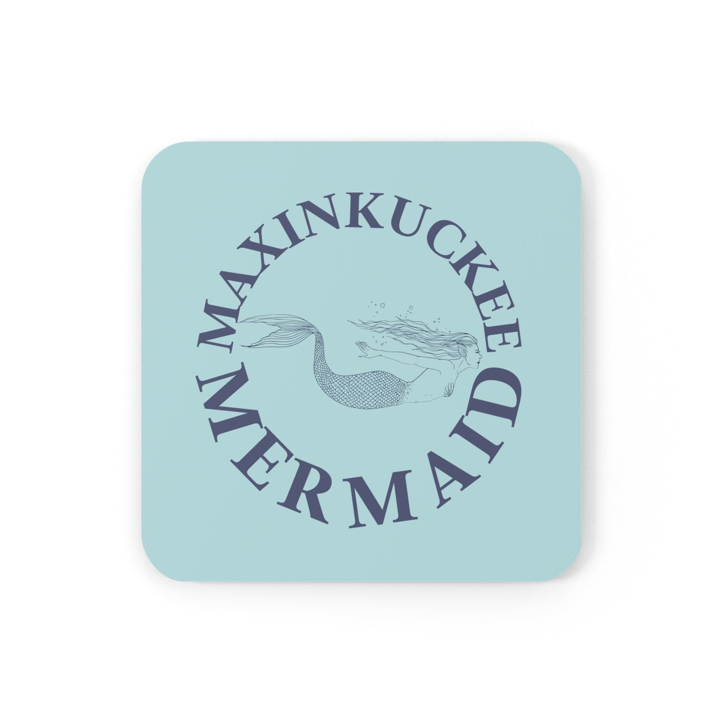 Maxinkuckee Mermaid Circle Cork Back Coaster