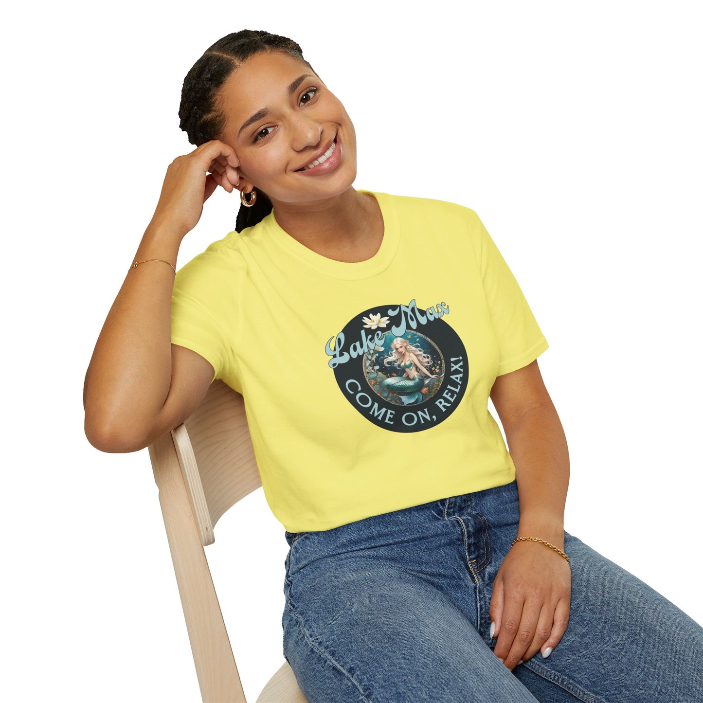 Maxinkuckee Mermaid 6 Graphic Unisex Softstyle T-shirt