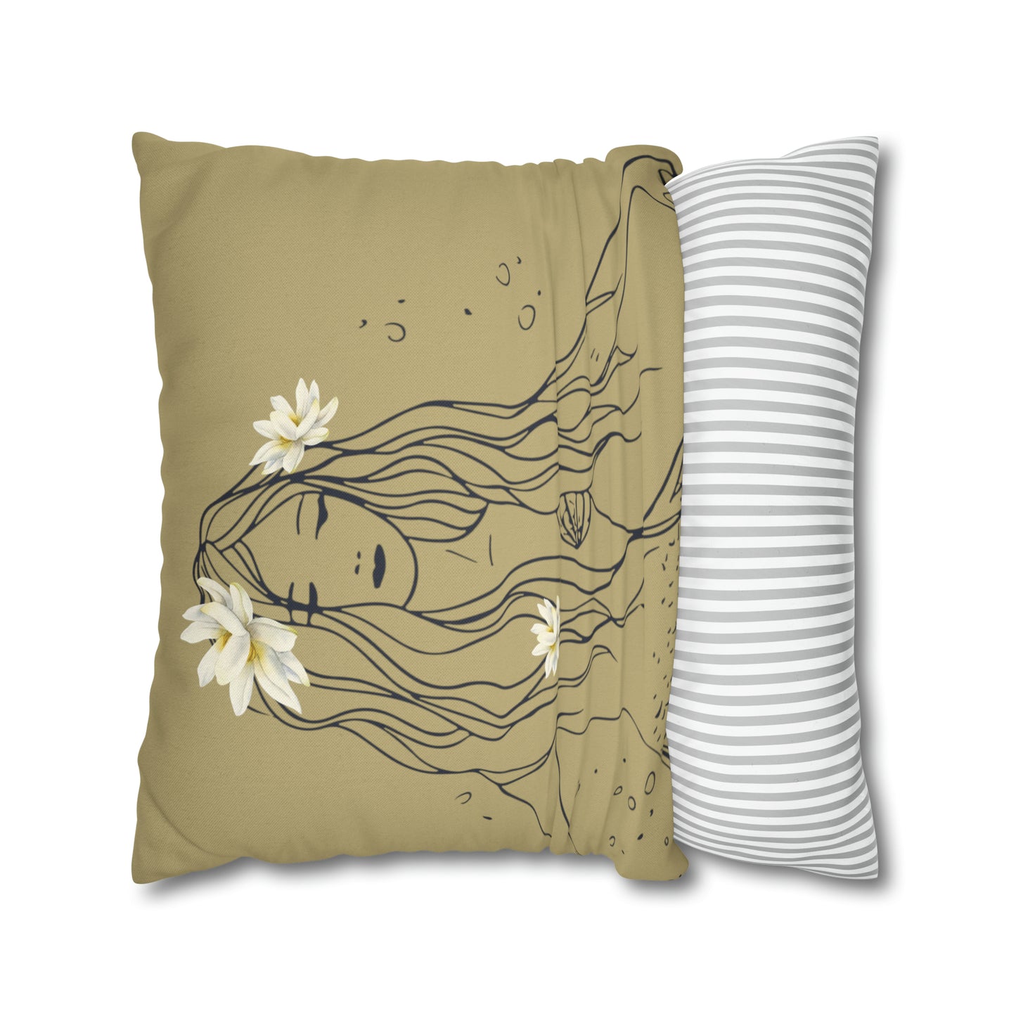 Chillax at Lake Max Drifter Mermaid (SAND) Spun Polyester Square Pillow Case