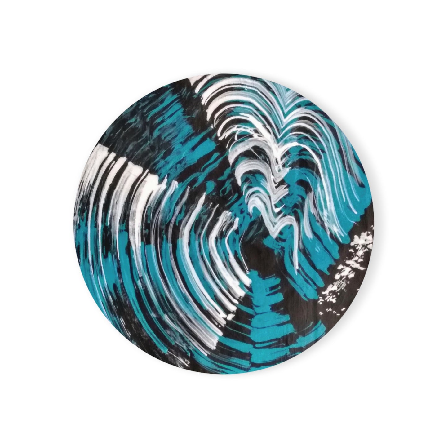 Jellyfish Slinky #12 abstract graphic in black, white, turquoise