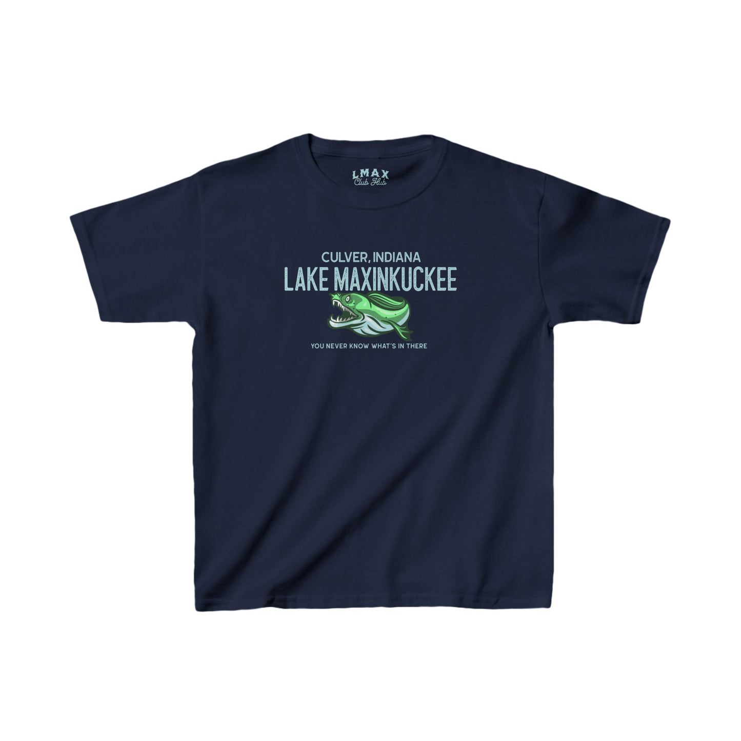 Lake Maxinkuckee What's in There graphic Kids Heavy Cotton™ Tee