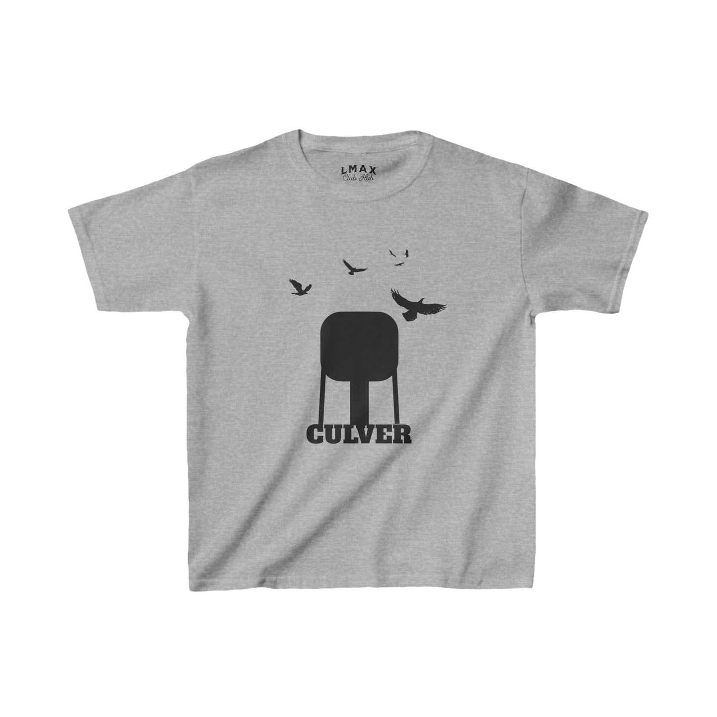 Culver Indiana Water Tower with Turkey Vultures in Silhouette Kids Heavy Cotton™ Tee