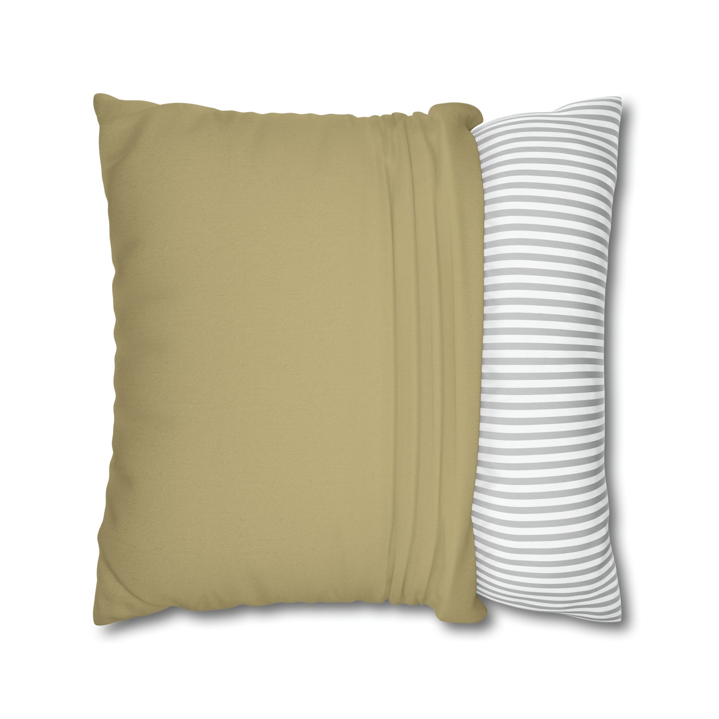 plain sand beige square pillowcase front