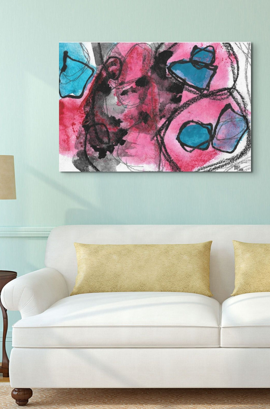 Mysteries of the Shoreline #1, water themed Pod Canvas Gallery Wrap, Ready to Hang Abstract Wall Art