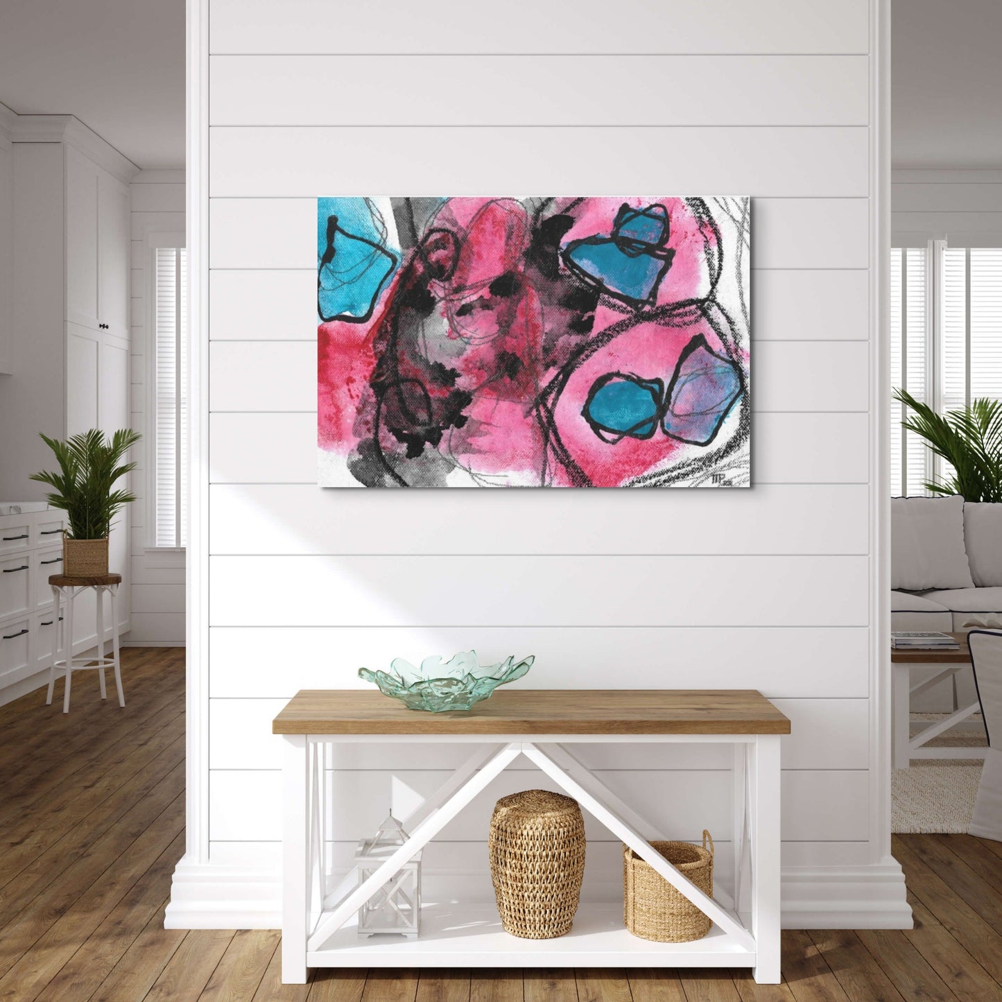 Mysteries of the Shoreline #1, water themed Pod Canvas Gallery Wrap, Ready to Hang Abstract Wall Art