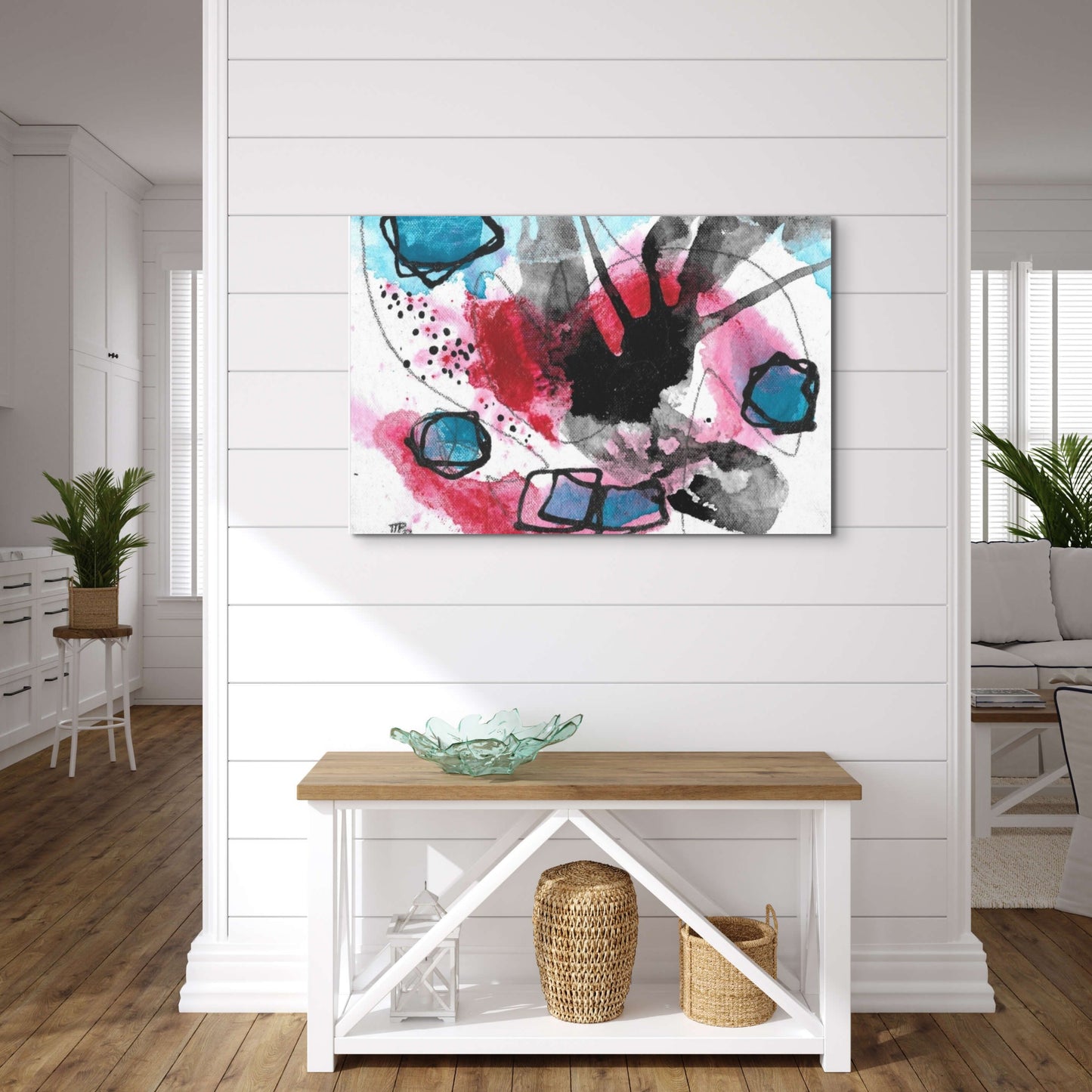 Mysteries of the Shoreline #2, water themed Pod Canvas Gallery Wrap, Ready to Hang Abstract Wall Art