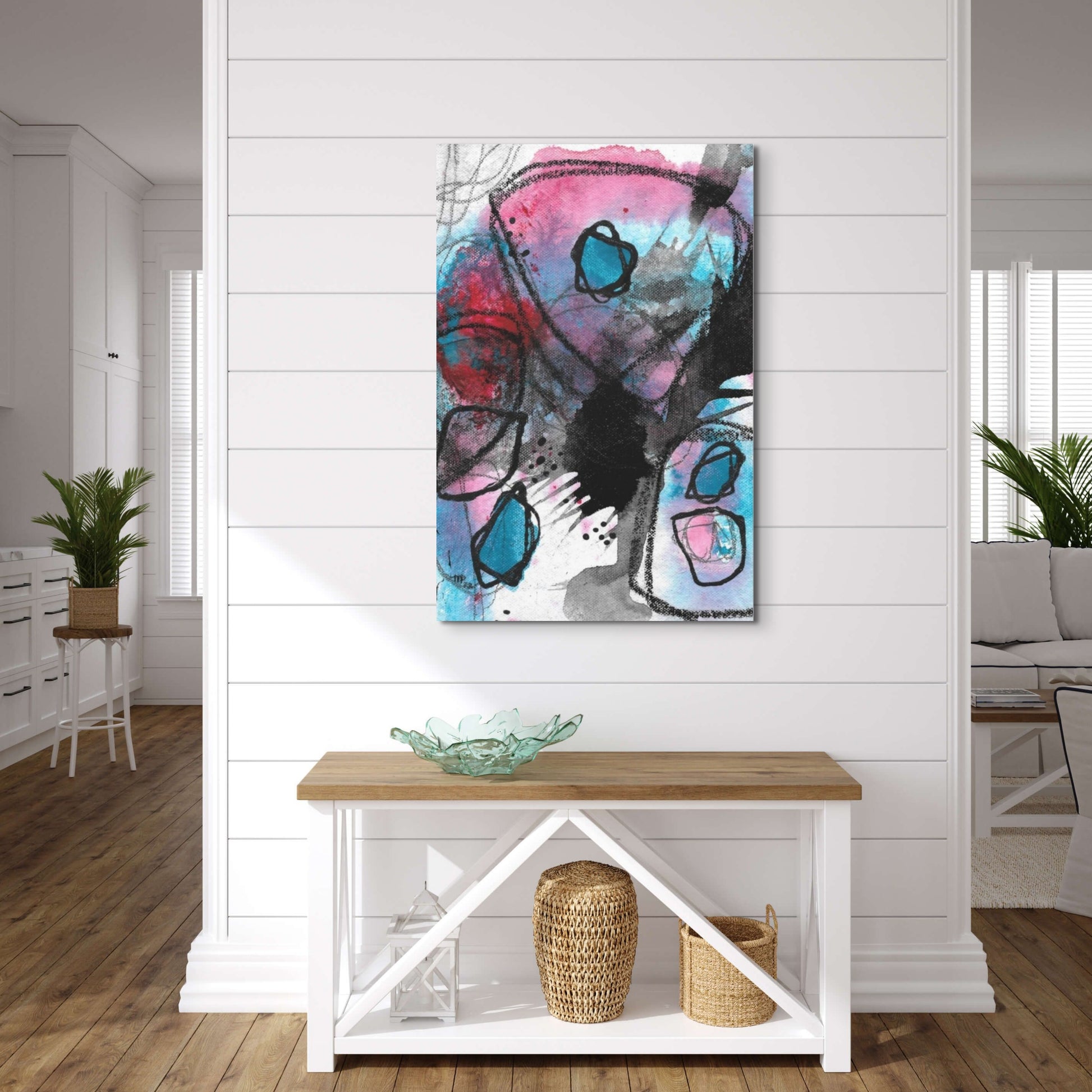 Mysteries of the Shoreline #3, water themed Pod Canvas Gallery Wrap, Ready to Hang Abstract Wall Art