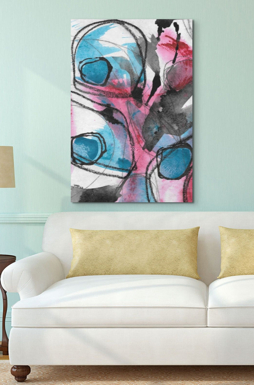 Mysteries of the Shoreline #6, water themed Pod Canvas Gallery Wrap, Ready to Hang Abstract Wall Art