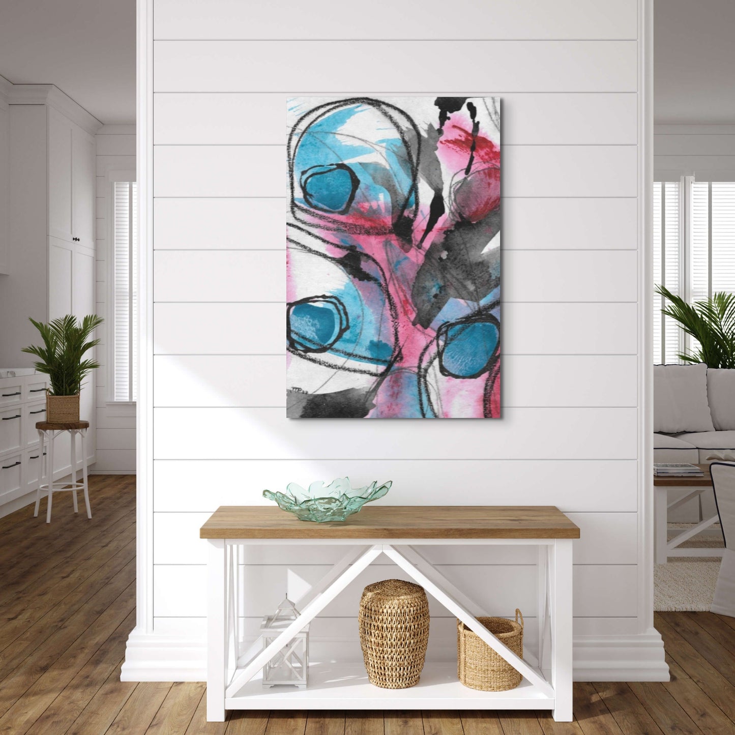 Mysteries of the Shoreline #6, water themed Pod Canvas Gallery Wrap, Ready to Hang Abstract Wall Art