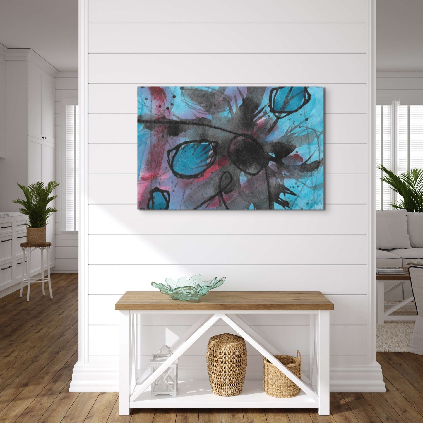 Mysteries of the Shoreline #7, water themed Pod Canvas Gallery Wrap, Ready to Hang Abstract Wall Art